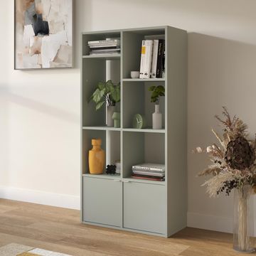 Spaceo kub multi shelf cube storage h140.8xl70xd31.7cm  sage green
