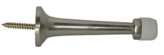 Wall mounted door stop satin nickel finish euro brass