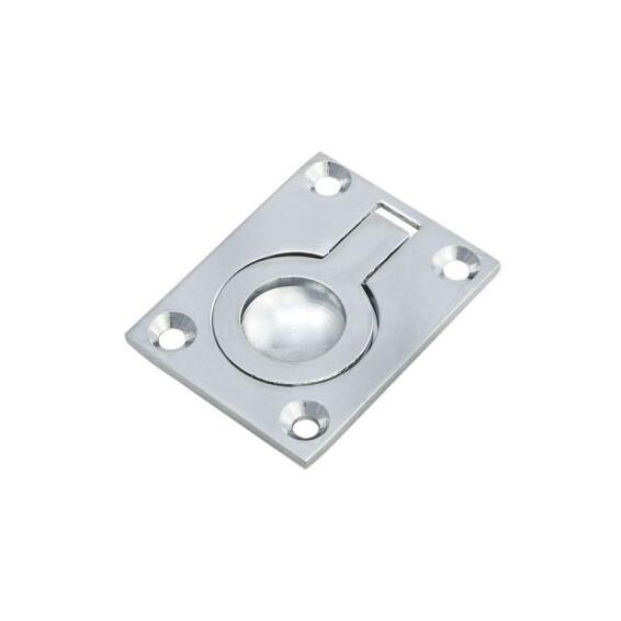 Door pull flush ring chrome 38x50mm euro brass