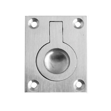 Door pull flush ring satin nickel 38x50mm euro brass