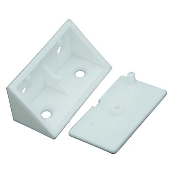Corner Bracket W/Cover White Double 38x22mm,20