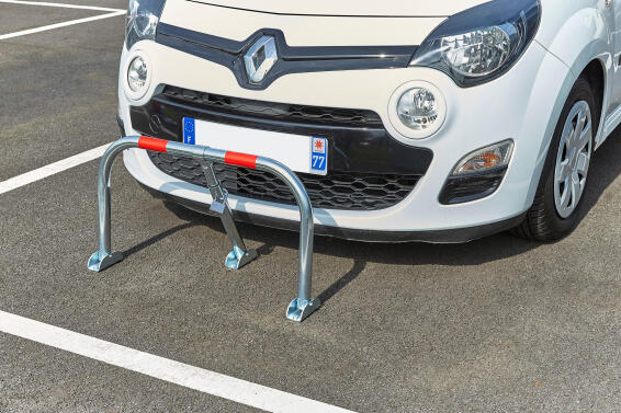 Parking barrier galvanised tube folding grey mottez