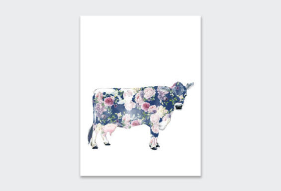 WALL ART PRINT ROSIE THE COW 2 23X30CM