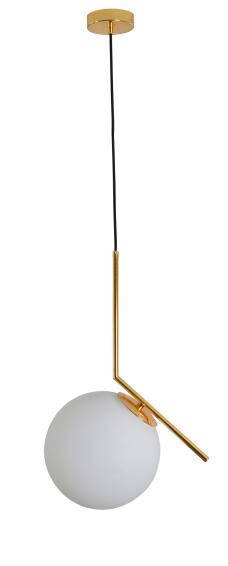 pendant light white glass and gold branch 