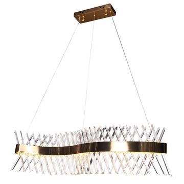 LED CRYSTAL AND GOLD BAR PENDANT