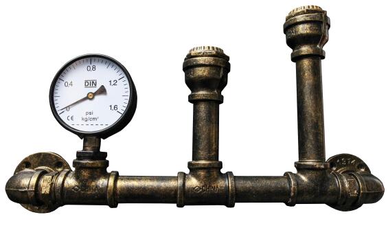 2XE27 PRESSURE GAUGE PIPE WALL LIGHT