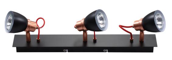 spotlight 3xgu10  on a bar black n copper