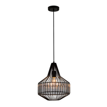 pendant light loren metal wire grid shade