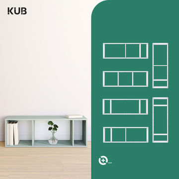 Spaceo kub multi shelf storage cube h104.9xl36xd31.7cm sage green