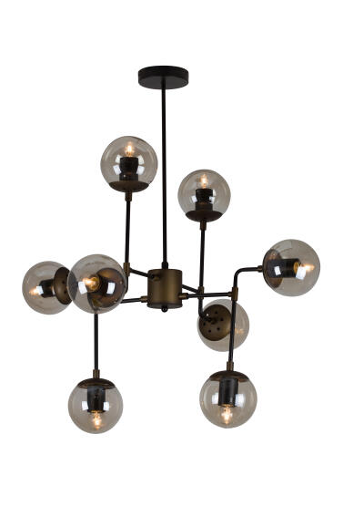 pendant light harrington 8lt black amber