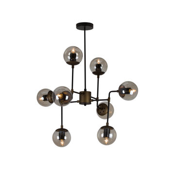 pendant light harrington 8lt black amber