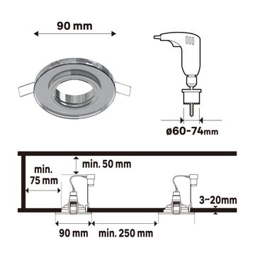 Inspire rende recessed ring gu10 aluminium fixed clear glass round 9cm