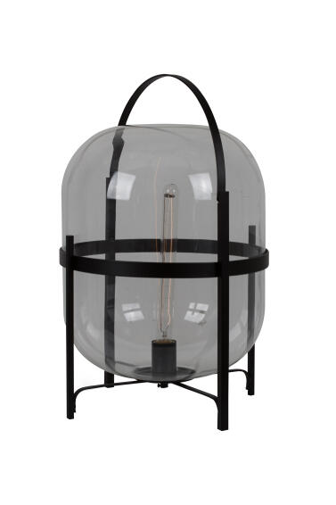 EUROLUX HALLSTAT T/LAMP BLACK CLEAR GLASS