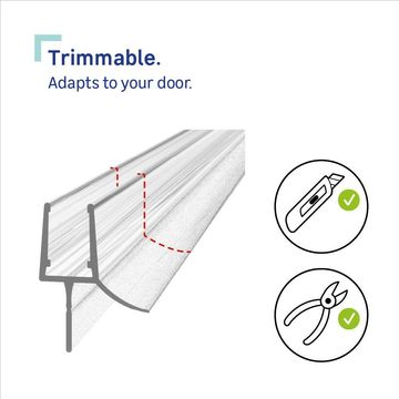 Sensea Shower Door Long Bottom Seal For Glass Black Thickness 6-8mm W3.2cmxD1.8cmxH100cm