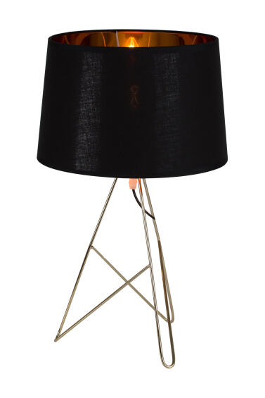 Small brass & black metal table lamp with 200mm shade