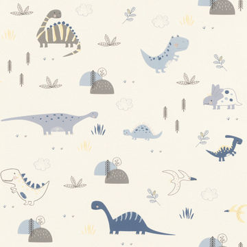 Wallpapers non-woven blue dinosaurs 10.5cm x 0.53cm