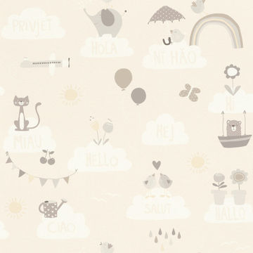 Wallpaper non-woven beige 10.5cm x 0.53cm