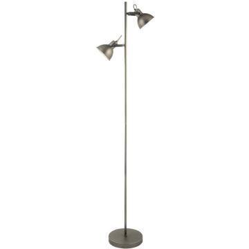 FLOOR LAMP ANTIQUE SILVER 2 LIGHT