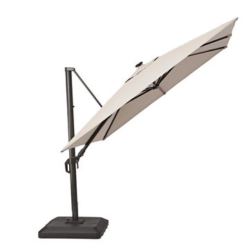 Naterial Sonora II Side LED Umbrella Aluminium Square with Base Taupe Moon 2.90x2.90m