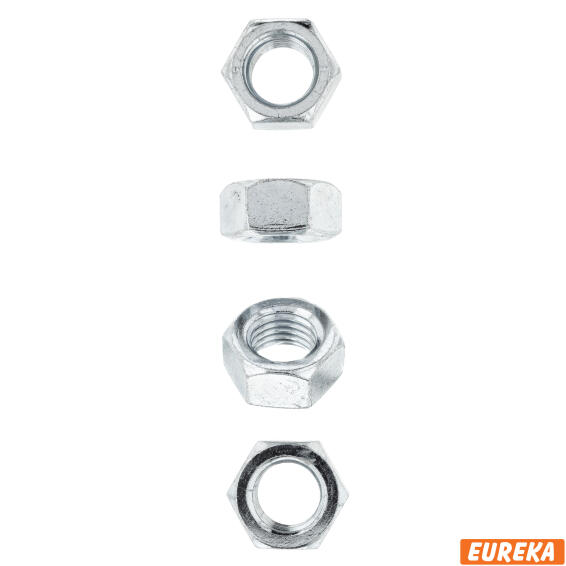 Zinc plated nuts hex 20mm 10pc eureka