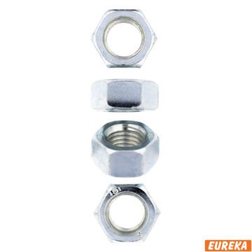 Zinc plated nuts hex 16mm 200pc eureka