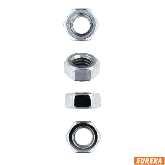 Zinc plated nuts hex 6mm 1000pc eureka