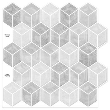 Cubed peel & stick tile 2pk 30.05x30.05cm