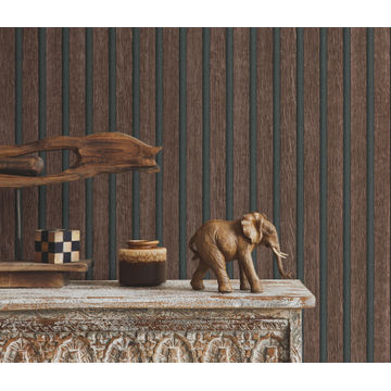 Non woven echo luxe wallpaper dark brown 0.53mx10.05m