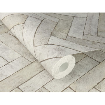 Rasch non woven brick herringbone wallpaper 10.05x0.53m