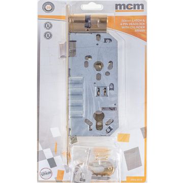 Latch & 4-pin deadlock cylinder entry nickel 50mm MCM