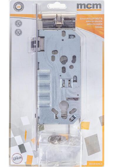 Roller bolt & 4-pin deadlock cylinder entry nickel 50mm MCM