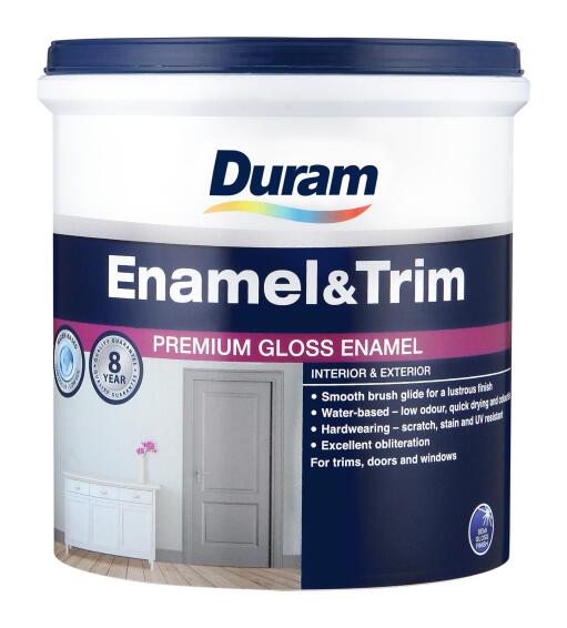 Duram Gloss Enamel Paint Enamel & Trim White 1L