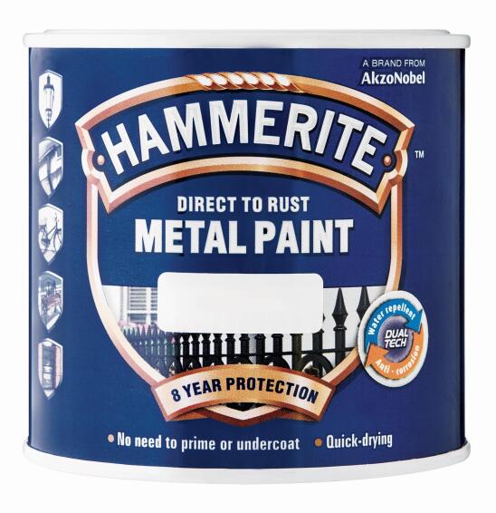 Direct to rust metal paint HAMMERITE hammered Grey 500ML