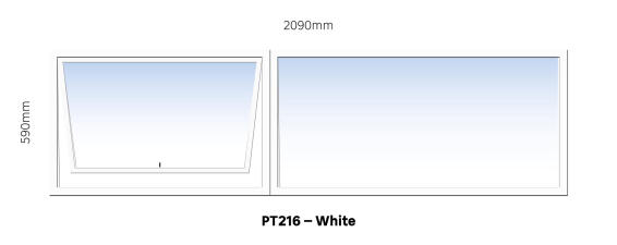 TOP HUNG ALUMINIUM WINDOW WHITE PT216 1 VENT W2100MM x H600MM | Leroy ...