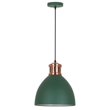 RADIANT Pendant Light Metal Green with Rose
