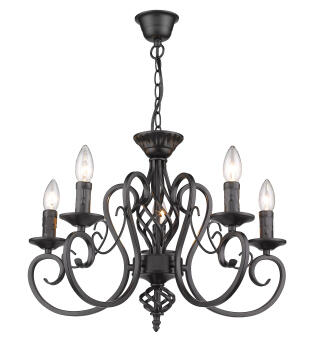 chandelier light black 5light classic