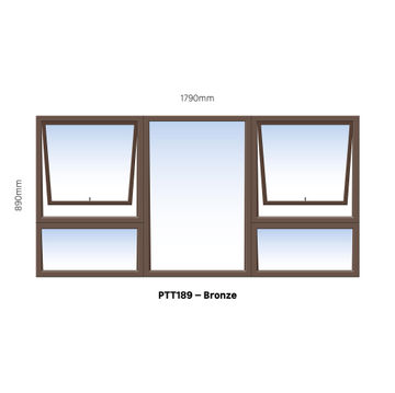 Aluminum window bronze  PTT189 w1790 x h890mm