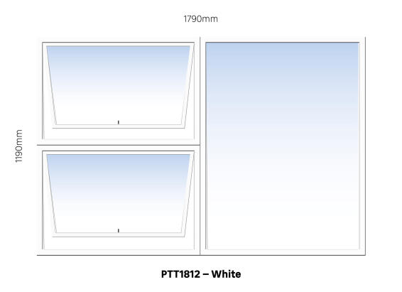 Aluminum window white  PTT1812 w1790 x h1190mm