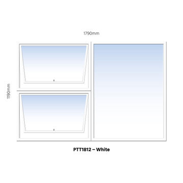 Aluminum window white  PTT1812 w1790 x h1190mm