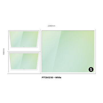 TOP HUNG ALUMINIUM WINDOW WHITE PTT2412 2 VENT W2400MM x H1200MM