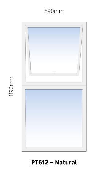 Aluminum window natural  PT612 w590 x h1190mm