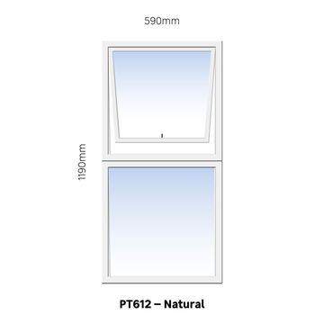 Aluminum window natural  PT612 w590 x h1190mm