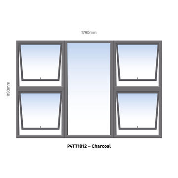 Aluminum window charcoal  P4TT1812 w1790 x h1190mm