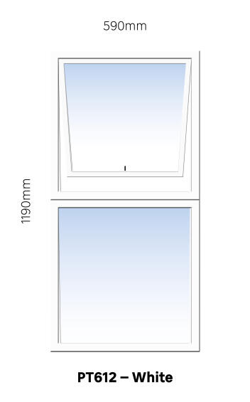 Aluminum window white  PT612 w590 x h1190mm