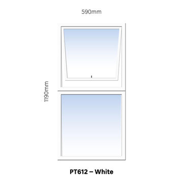 Aluminum window white  PT612 w590 x h1190mm