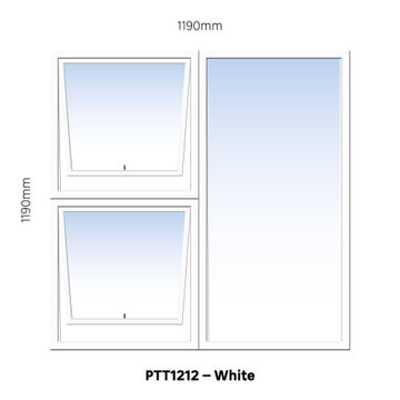 Aluminum window white  PTT1212 w1190 x h1190mm