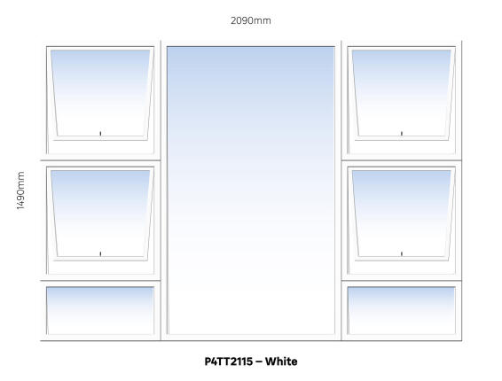 Aluminum window white  P4TT2115 w2090 x h1490mm