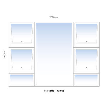 Aluminum window white  P4TT2115 w2090 x h1490mm