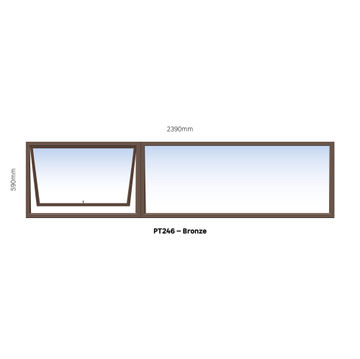 Aluminum window bronze  PT246 w2390 x h590mm