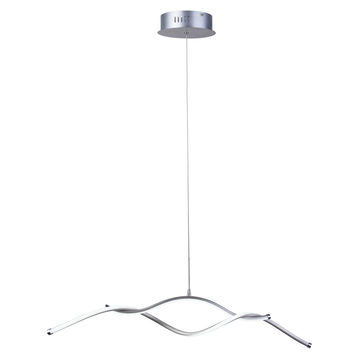 pendant light led twisted chrome